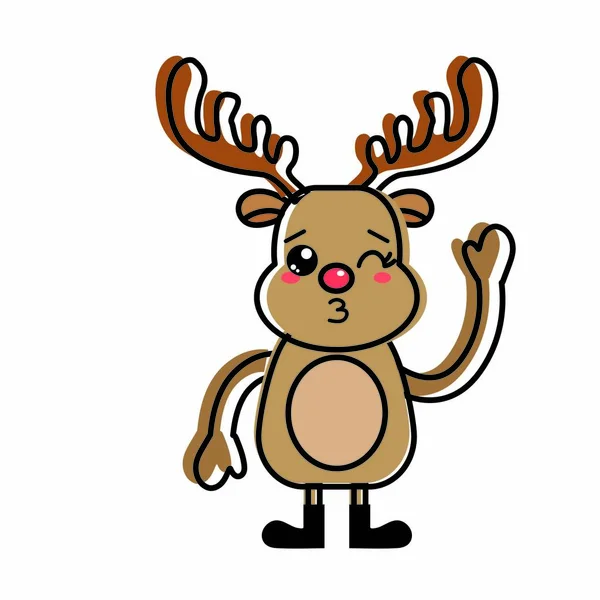 Reindeer Icon Merry Christmas Season Theme Isolated Design Vector Illustration — Stock Vector