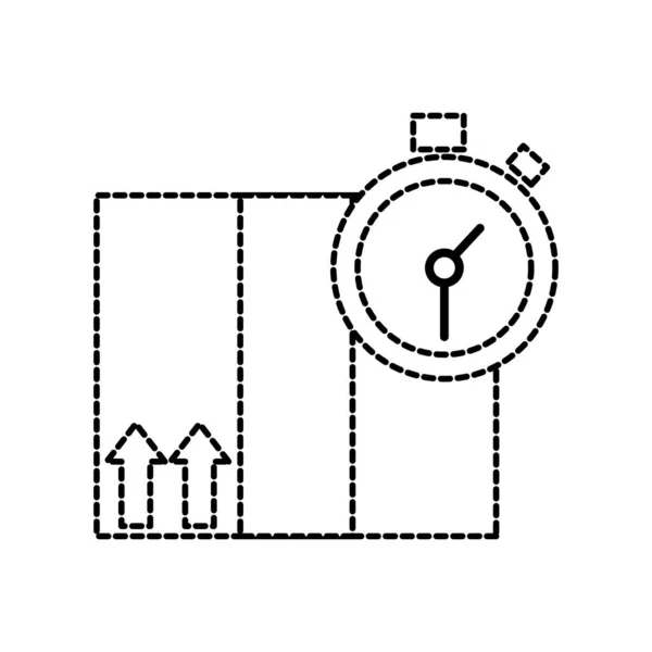 Tečkované obrazce balíček zásilkovou službu chronometr objektu — Stockový vektor