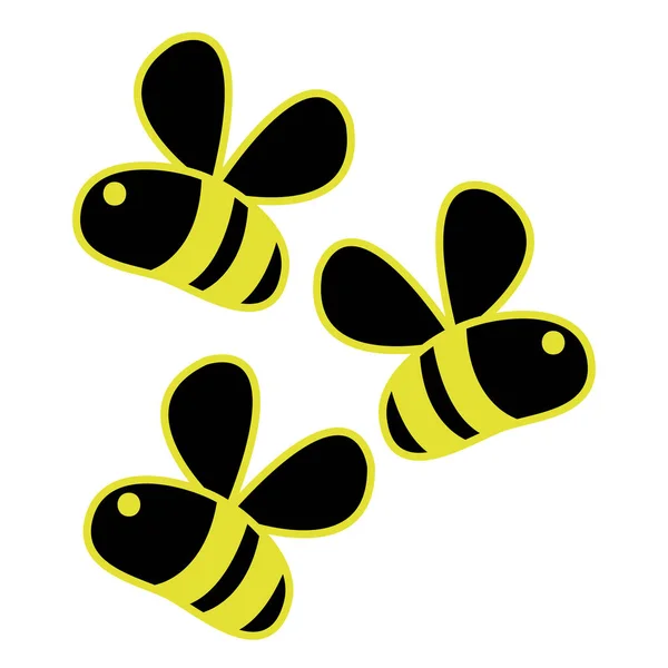Neon piatto carino api insetto animale volare — Vettoriale Stock