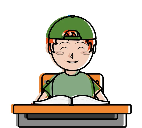 Дизайн хлопчика та книги — стоковий вектор