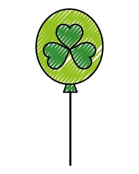 Strouhaný balón znakem rostlin jetele na oslavu — Stockový vektor