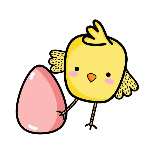 小鸡鸟动物玩鸡蛋 — 图库矢量图片