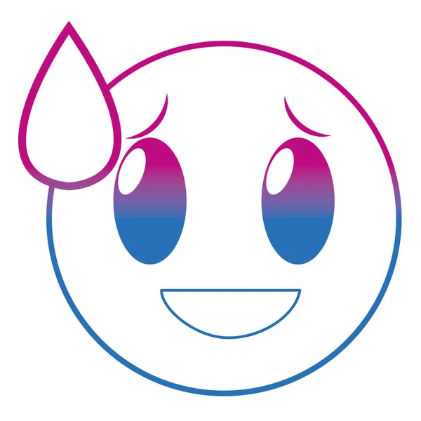 Ligne dégradée honte rire visage geste expression emoji — Image vectorielle