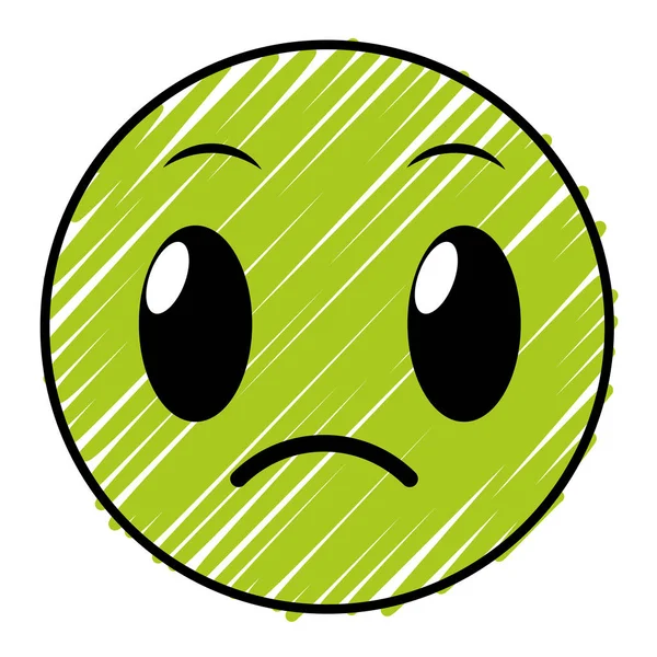 Doodle sad face gesture emoji expression — Stock Vector