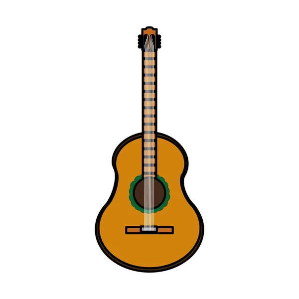 Guitarra Música Instrumental Tema Sonoro Design Isolado Ilustração Vetorial — Vetor de Stock