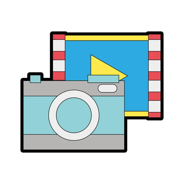 Full color digital camera technology with play video — Stock Vector