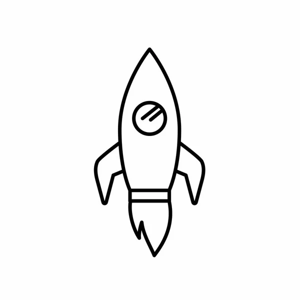 Rocket Icon Spaceship Aircraft Start Theme Isolated Design Vector Illustration — Stock Vector