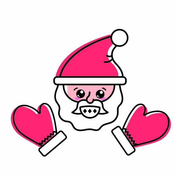 Santa Icoon Van Merry Christmas Seizoen Geïsoleerde Themaontwerp Vectorillustratie — Stockvector