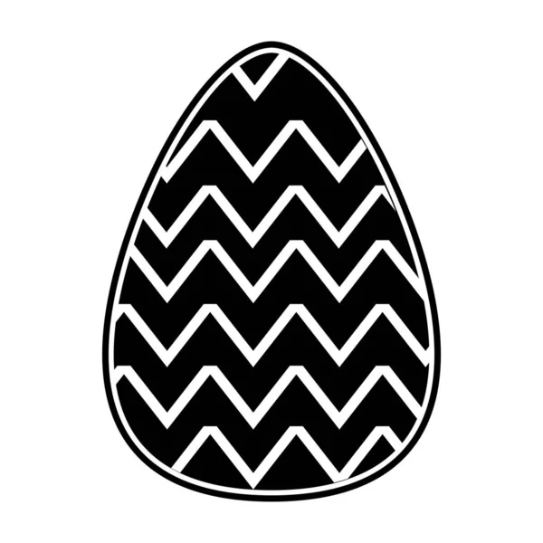 Silueta huevo pascua con figuras decoración a celebración — Vector de stock