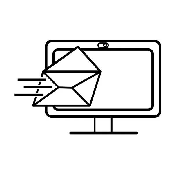 Ligne informatique avec e-mail lettre message — Image vectorielle