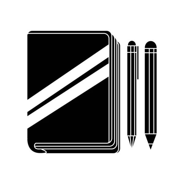 Kitap kalem ve kalem tasarımı — Stok Vektör
