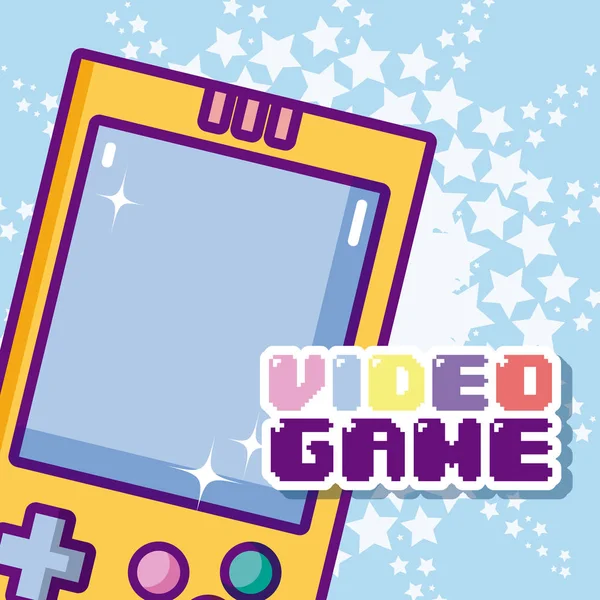 Desenhos Animados Videogame Retro Tetris Vector Ilustração Design Gráfico — Vetor de Stock