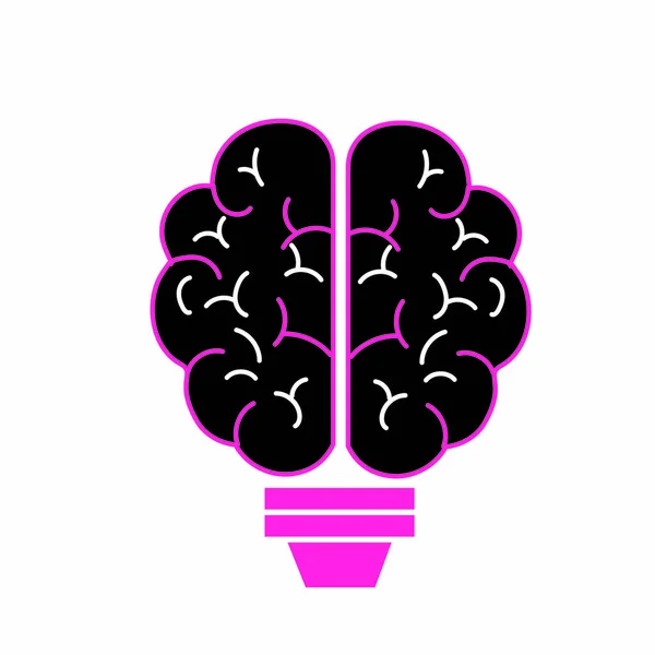 Cerebro Bulbo Salud Mental Tema Diseño Aislado Ilustración Vectorial — Archivo Imágenes Vectoriales
