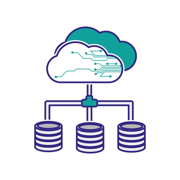 Chmury Obliczeniowej Technologii Pamięci Masowej Wirtualnej Rozrywki Białym Tle Projekt — Wektor stockowy