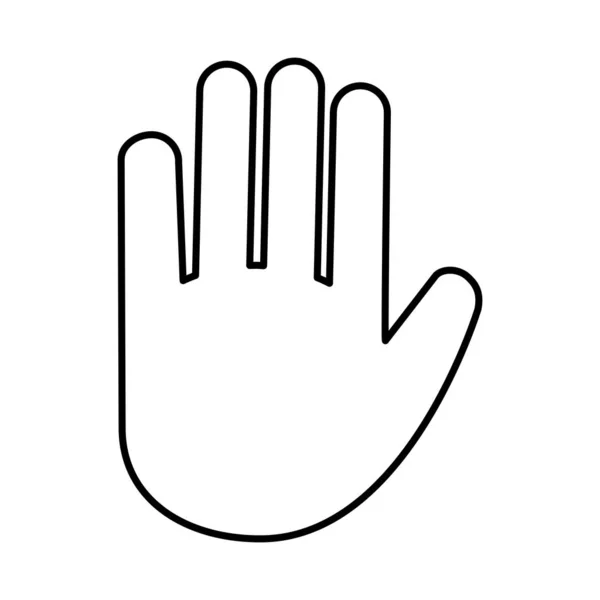 Linea emoji mano stop gesto espressione — Vettoriale Stock