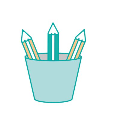 İzole kalem ve kupa tasarım