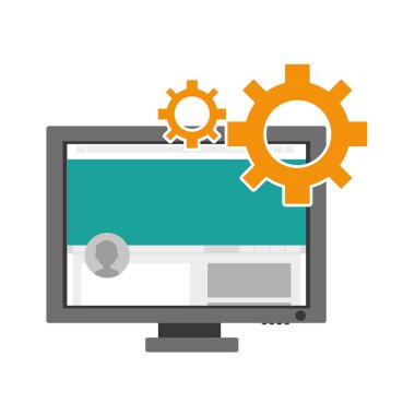 Bilgisayar aygıtı becerikli alet ve teknoloji Tema izole tasarım vektör çizim