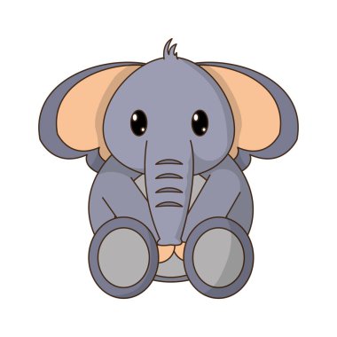 fil sevimli vahşi hayvan karakter