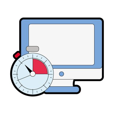 tam renkli ekran bilgisayar teknoloji ve kronometre saati