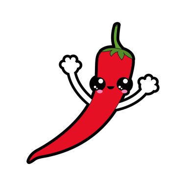 Biber sebze sağlıklı ve organik gıda Tema izole tasarım vektör çizim