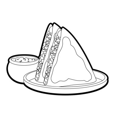 Quesadilla Meksika yemeği ve geleneksel yemekleri Tema izole tasarım vektör çizim