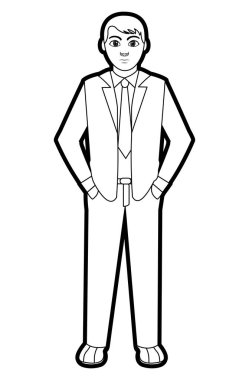 gömlek ve kravat stiliyle anahat zarif adam