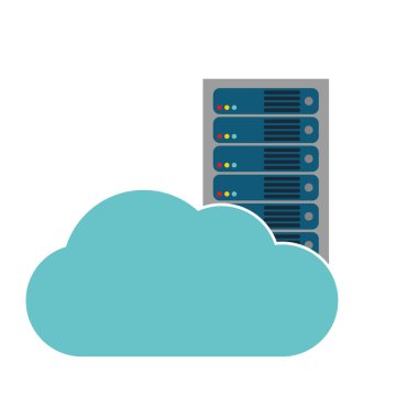 Veri Merkezi barındırma web ve Tema izole tasarım vektör çizim temel