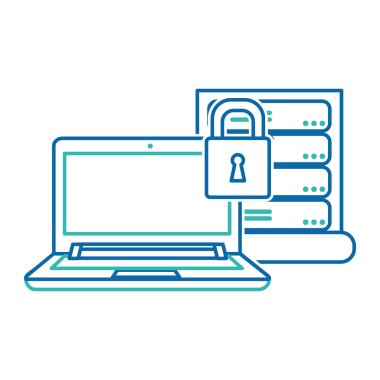 Veri Merkezi barındırma web ve Tema izole tasarım vektör çizim temel