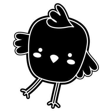 siluet piliç kuş çiftlik hayvanı oynarken