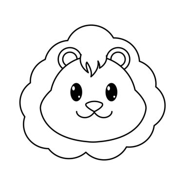 sevimli hayvan karakter satırı aslan baş