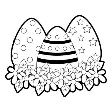 Anahat çiçekli easters süslemeler yumurta ve tasarım bırakır