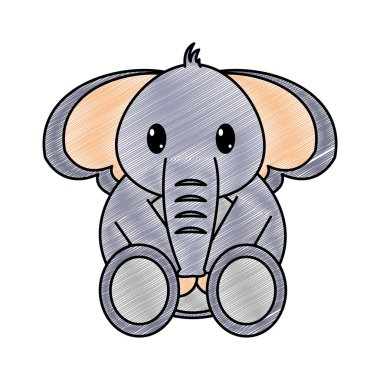 rendelenmiş fil sevimli vahşi hayvan karakter