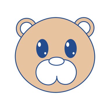 çizgi rengi ayı baş sevimli hayvan karakter