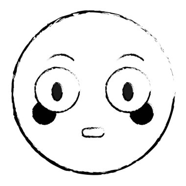 Grunge yüz jest emoji ifade şaşırttı