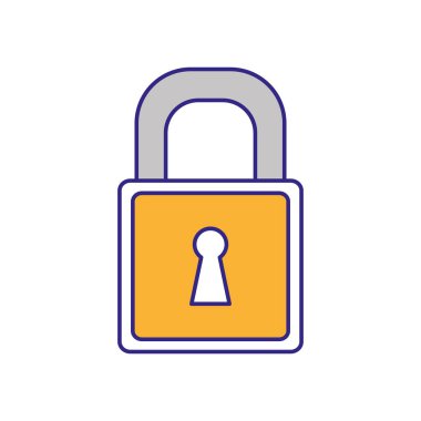 Asma kilit güvenlik sistemi ve uyarı Tema izole tasarım vektör çizim