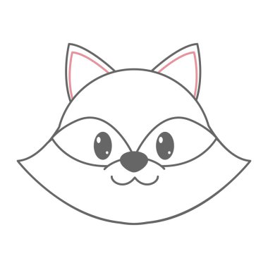 sevimli hayvan karakter renkli Rakun baş