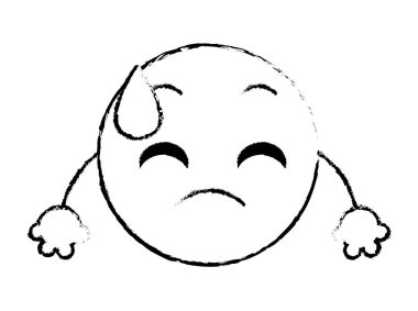 Emoji yüz ifadesi silah ile terleme grunge