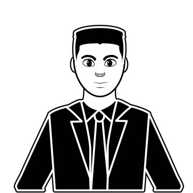 siluet profil adamla şık gömlek ve kravat