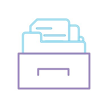 Neon satır dolap dosyası klasör belge arşivi ile