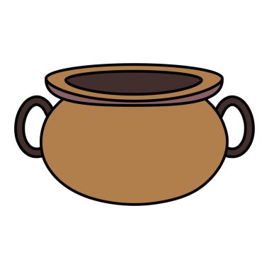 çizgi rengi pot kazan yemek için geleneksel nesnesine