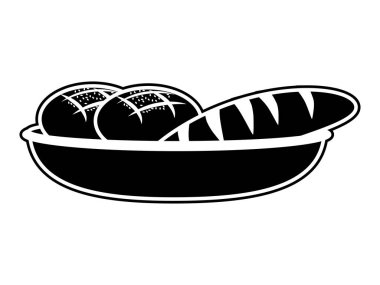 Ekmek, unlu gıda mutfak ve salonu Tema izole tasarım vektör çizim