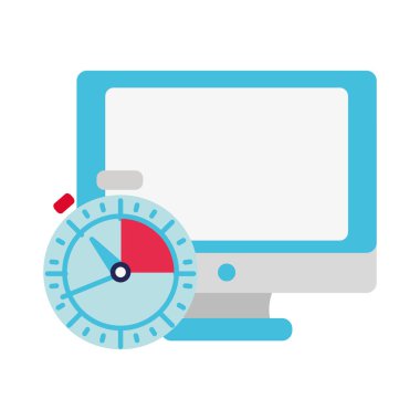 renkli ekran bilgisayar teknoloji ve kronometre saati