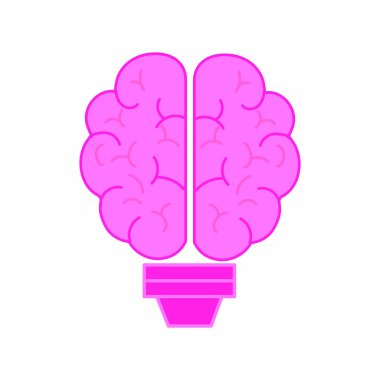 Beyin ve ampul ruh sağlığı Tema izole tasarım vektör çizim