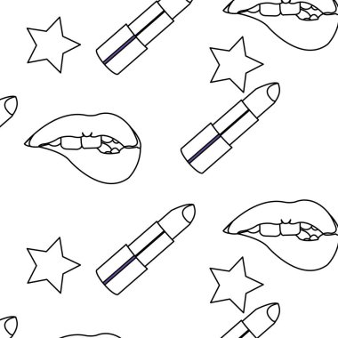 Ağız karikatür ve ruj arka plan 