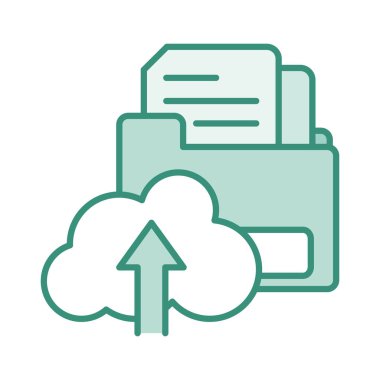 Duo renkli belgeleri dosya klasörü ve yükleme bulut içinde