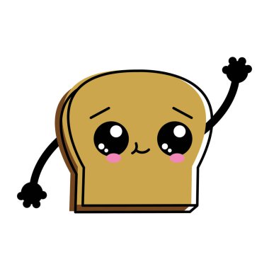 Ekmek, unlu gıda mutfak ve salonu Tema izole tasarım vektör çizim