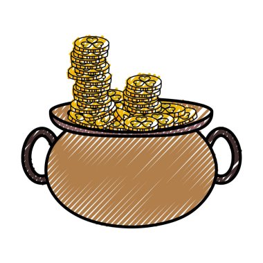 altın para pot kazan içinde rendelenmiş