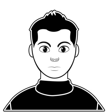 siluet kullanıcı adam saç tasarım ve gömlek