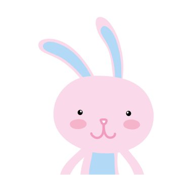 renkli mutlu tavşan hayvan yüz ifadesi ile