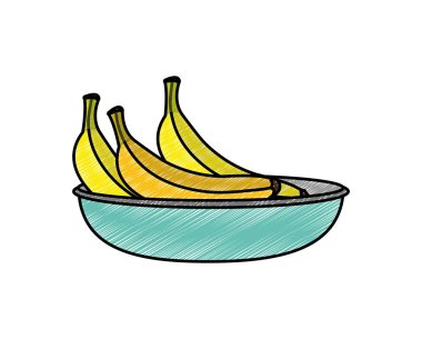 Muz meyve sağlıklı ve organik gıda Tema izole tasarım vektör çizim